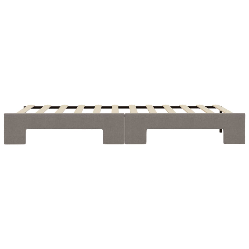 Slaapbank met onderschuifbed 90x200 cm stof taupe is nu te koop bij PeponiXL, paradijselijk wonen!