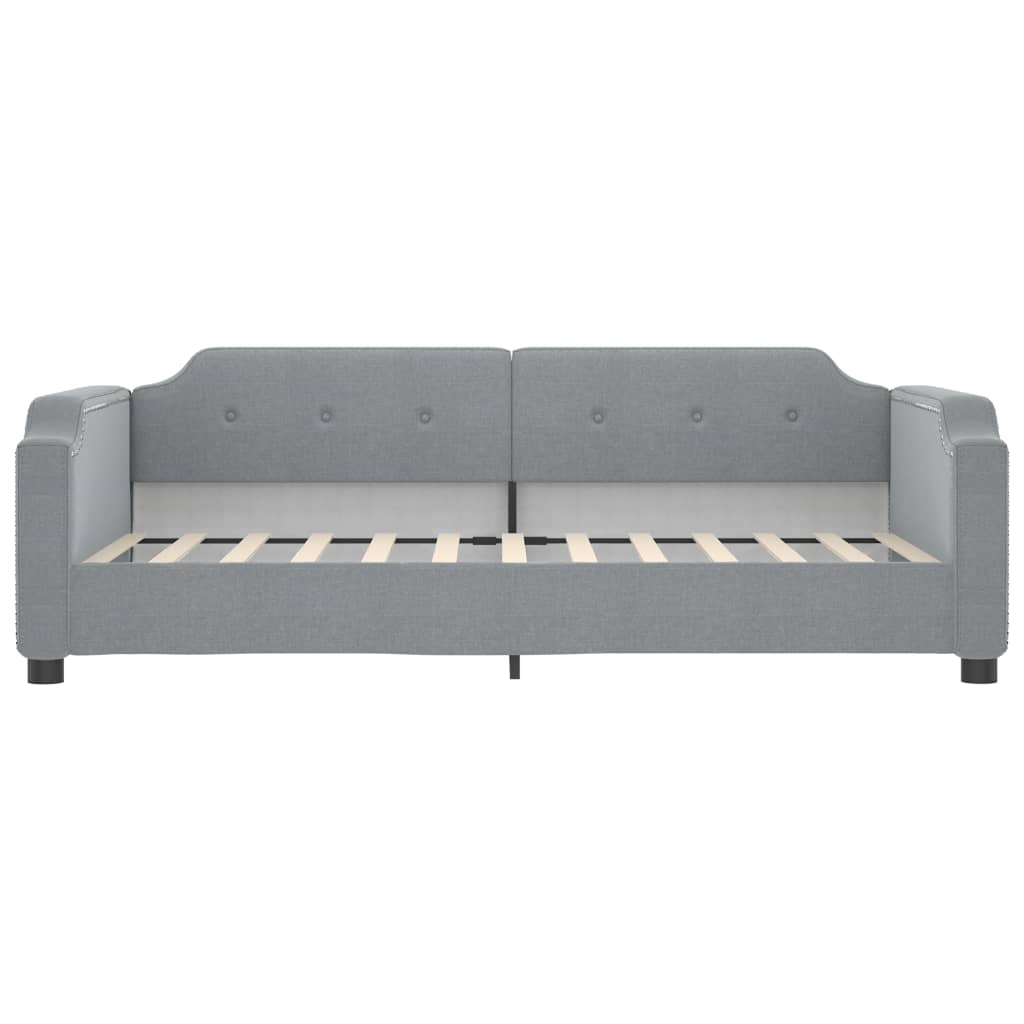 Slaapbank met onderschuifbed 100x200 cm stof lichtgrijs is nu te koop bij PeponiXL, paradijselijk wonen!