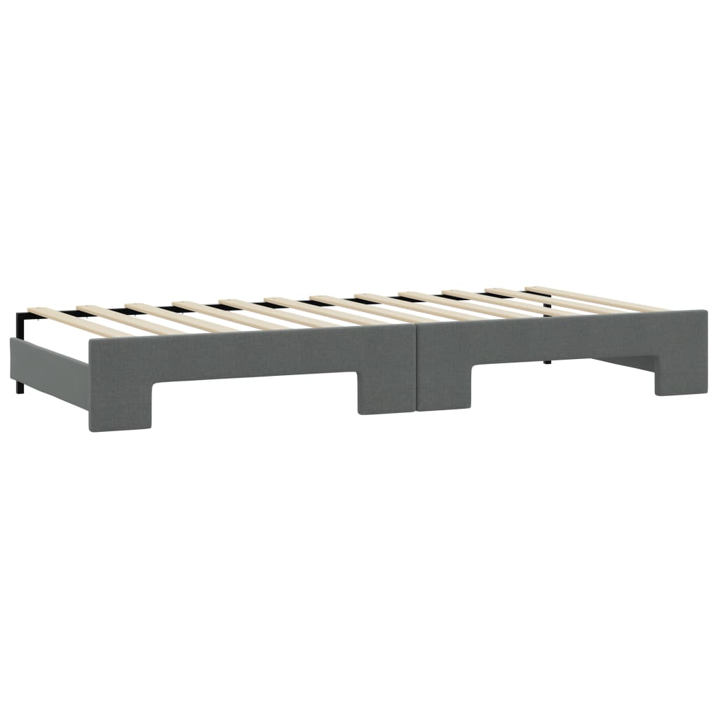Slaapbank onderschuifbed en lades 80x200 cm stof donkergrijs is nu te koop bij PeponiXL, paradijselijk wonen!