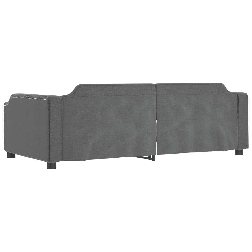 Slaapbank onderschuifbed en lades 90x200 cm stof donkergrijs is nu te koop bij PeponiXL, paradijselijk wonen!