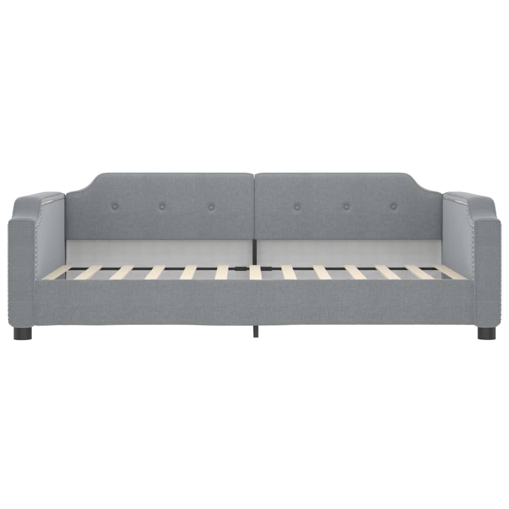 Slaapbank onderschuifbed en lades 100x200 cm stof lichtgrijs is nu te koop bij PeponiXL, paradijselijk wonen!