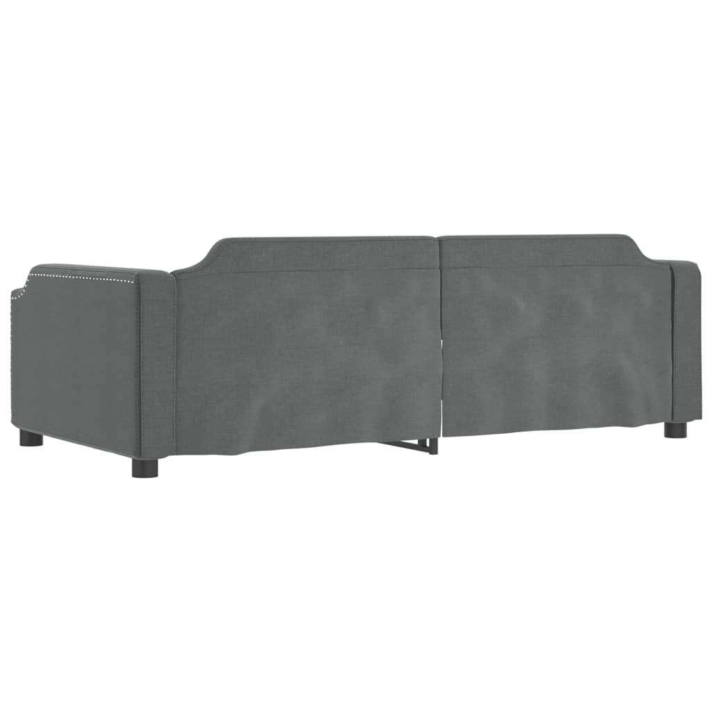 Slaapbank onderschuifbed en lades 100x200 cm stof donkergrijs is nu te koop bij PeponiXL, paradijselijk wonen!