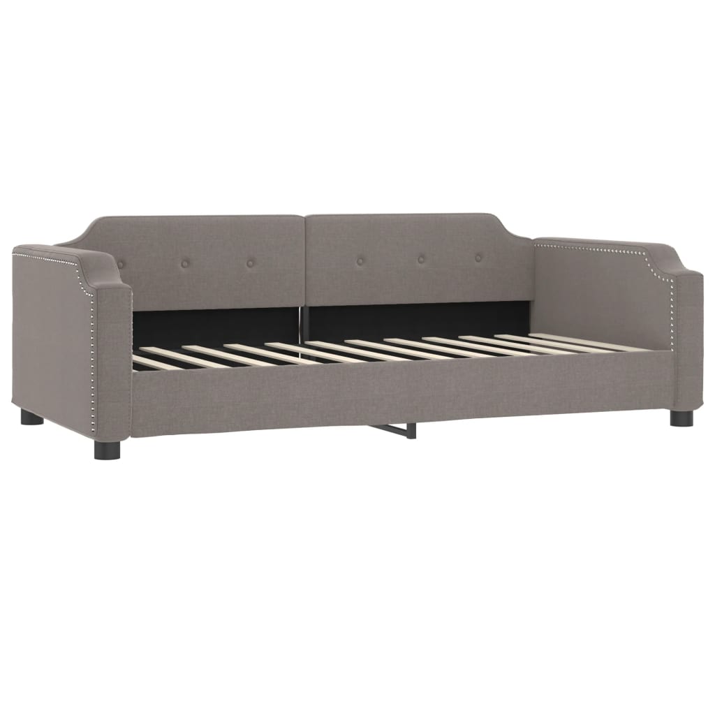 Slaapbank met onderschuifbed en lades 100x200 cm stof taupe is nu te koop bij PeponiXL, paradijselijk wonen!