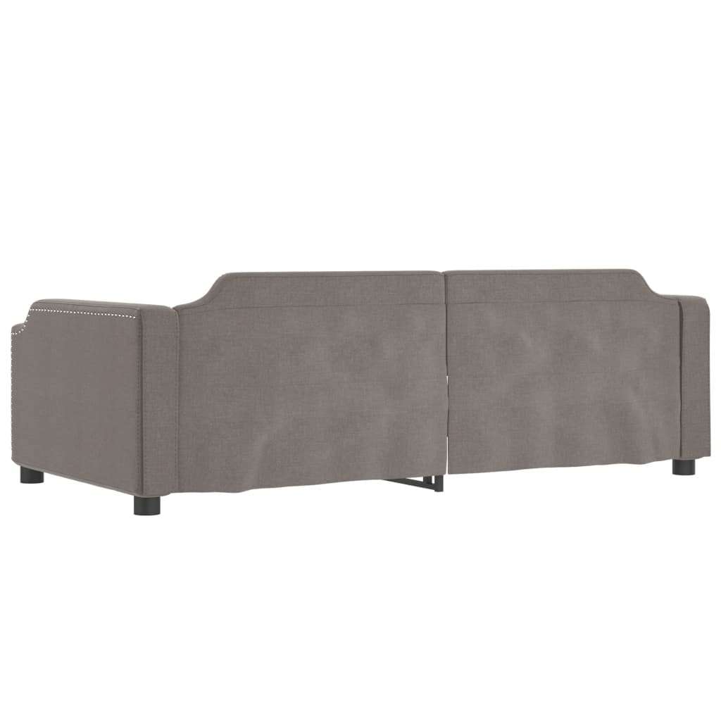 Slaapbank met onderschuifbed en lades 100x200 cm stof taupe is nu te koop bij PeponiXL, paradijselijk wonen!