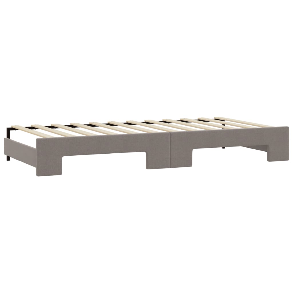 Slaapbank met onderschuifbed en lades 100x200 cm stof taupe is nu te koop bij PeponiXL, paradijselijk wonen!