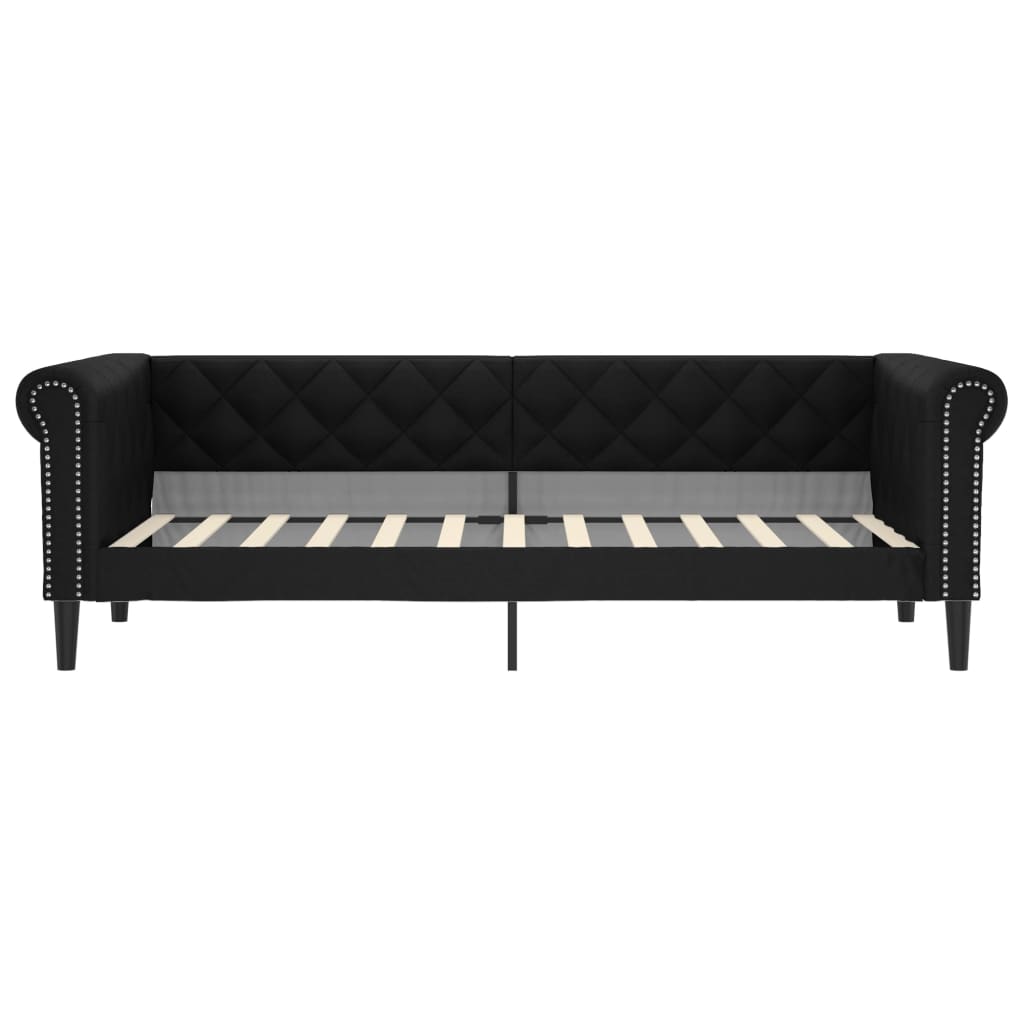 Slaapbank met matras 90x200 cm kunstleer zwart is nu te koop bij PeponiXL, paradijselijk wonen!