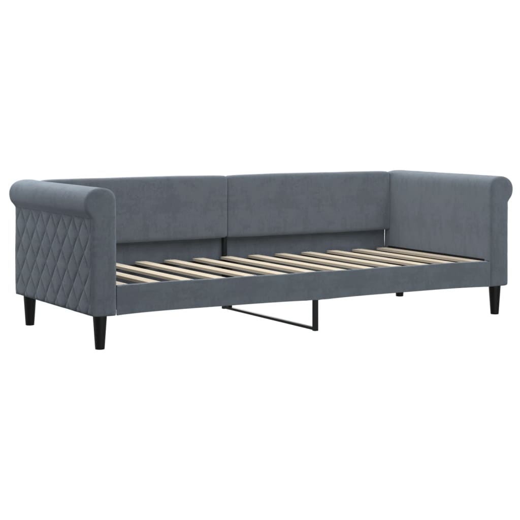 Slaapbank met matras 80x200 cm fluweel donkergrijs is nu te koop bij PeponiXL, paradijselijk wonen!