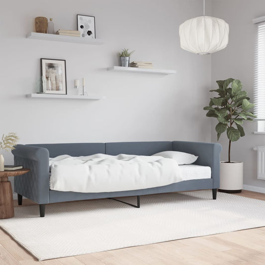 Slaapbank met matras 80x200 cm fluweel donkergrijs is nu te koop bij PeponiXL, paradijselijk wonen!