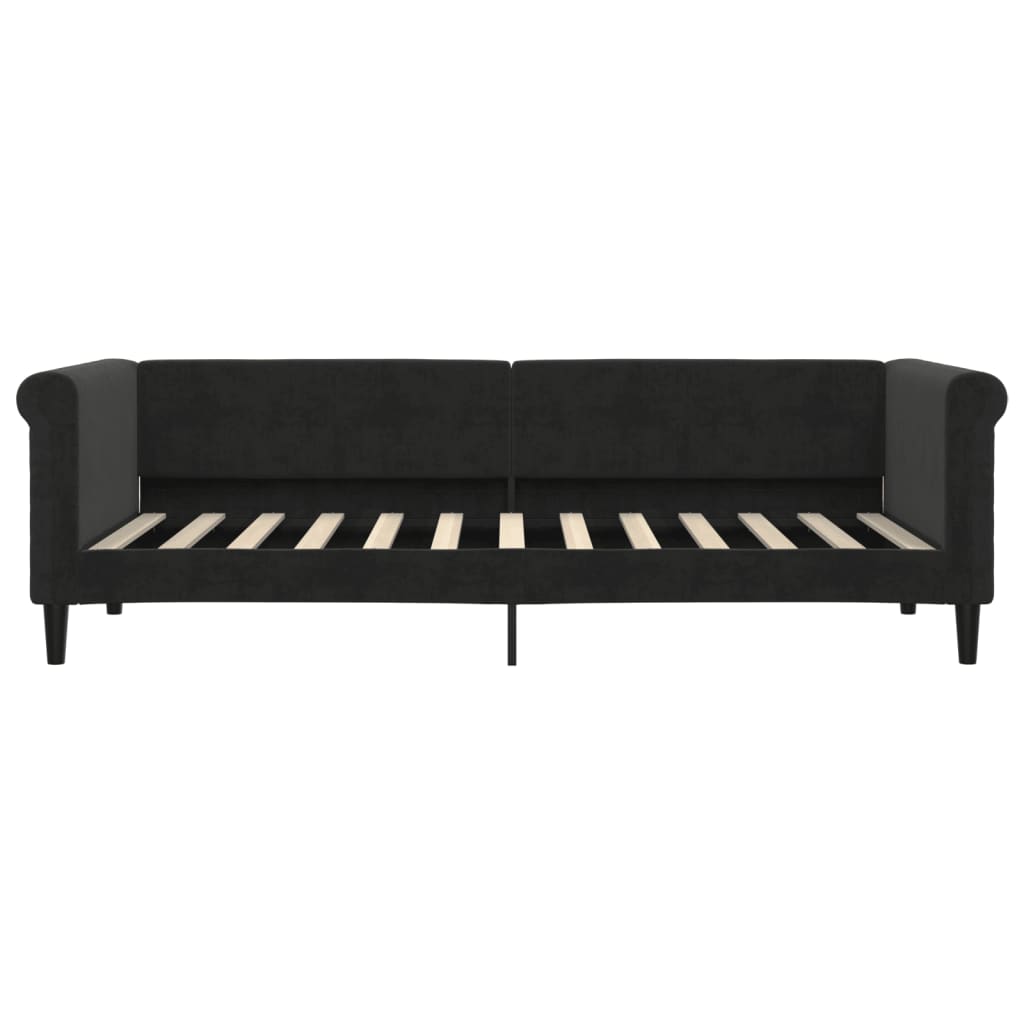 Slaapbank met matras 80x200 cm fluweel zwart is nu te koop bij PeponiXL, paradijselijk wonen!