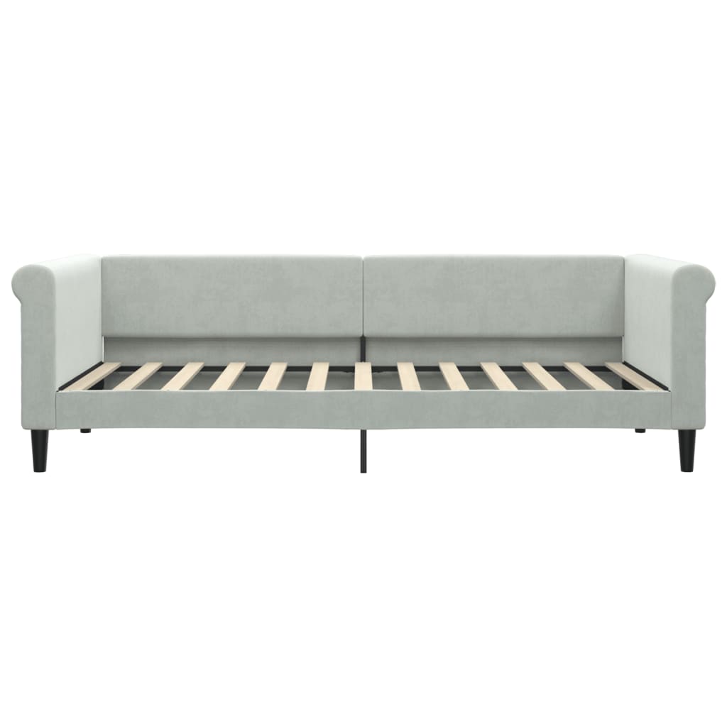 Slaapbank met matras 90x200 cm fluweel lichtgrijs is nu te koop bij PeponiXL, paradijselijk wonen!