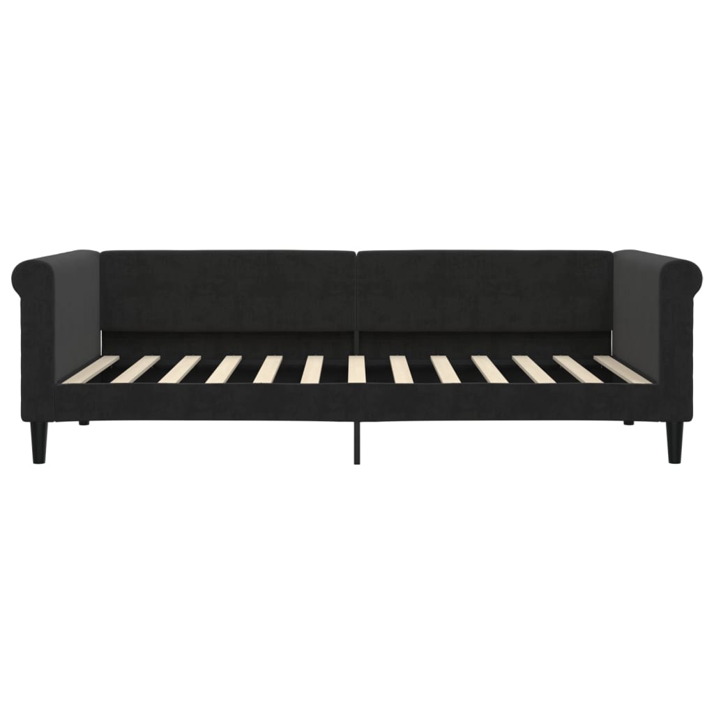 Slaapbank met matras 90x200 cm fluweel zwart is nu te koop bij PeponiXL, paradijselijk wonen!