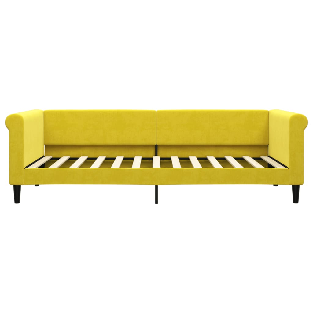Slaapbank met matras 90x200 cm fluweel geel is nu te koop bij PeponiXL, paradijselijk wonen!