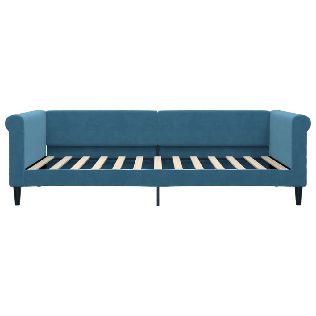Slaapbank met matras 100x200 cm fluweel blauw is nu te koop bij PeponiXL, paradijselijk wonen!