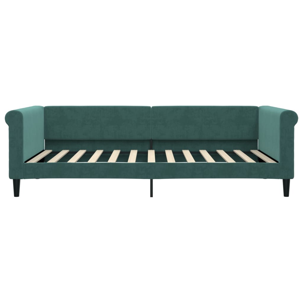Slaapbank met matras 100x200 cm fluweel donkergroen is nu te koop bij PeponiXL, paradijselijk wonen!