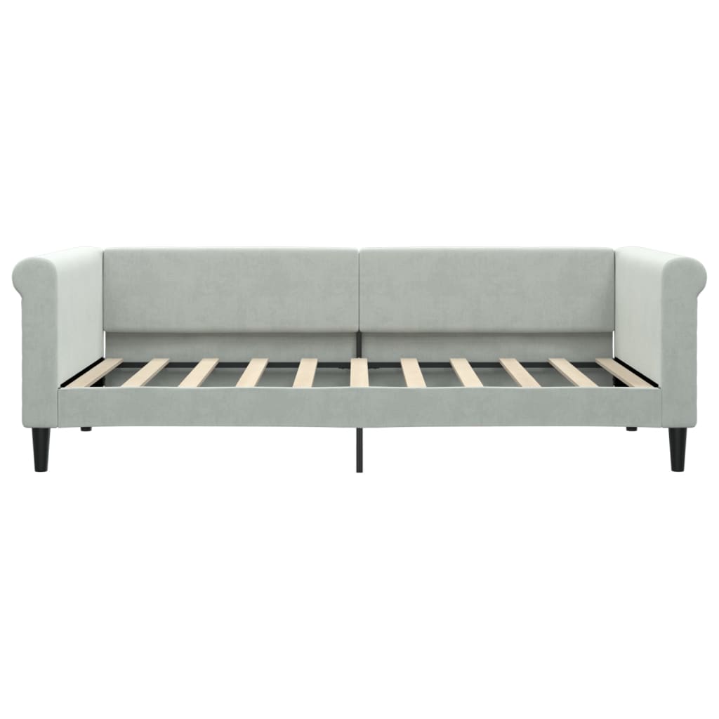 Slaapbank met matras 90x190 cm fluweel lichtgrijs is nu te koop bij PeponiXL, paradijselijk wonen!