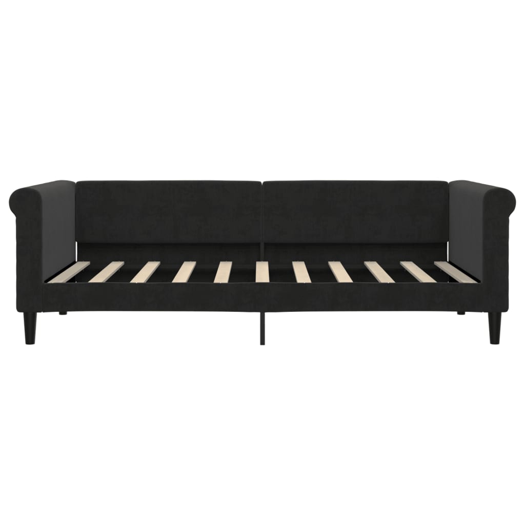 Slaapbank met matras 90x190 cm fluweel zwart is nu te koop bij PeponiXL, paradijselijk wonen!