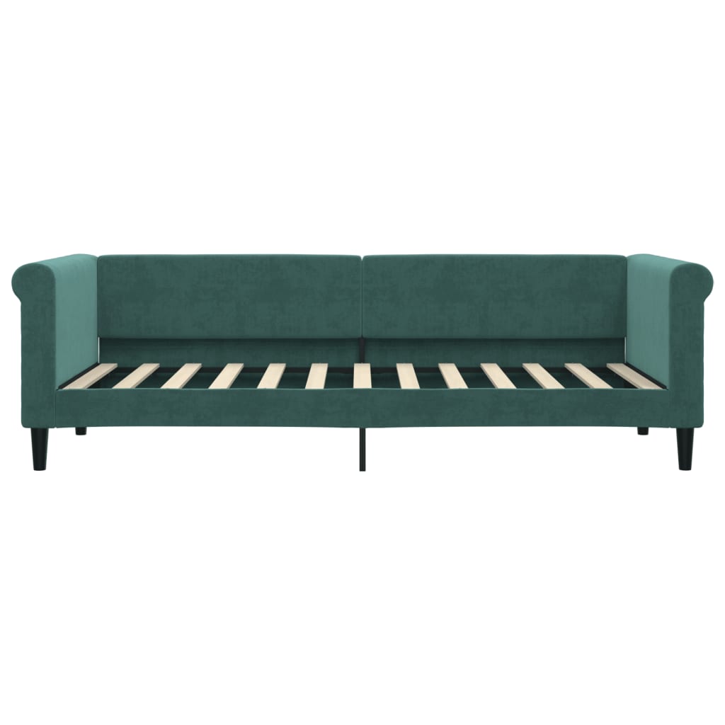 Slaapbank met onderschuifbed 80x200 cm fluweel donkergroen is nu te koop bij PeponiXL, paradijselijk wonen!
