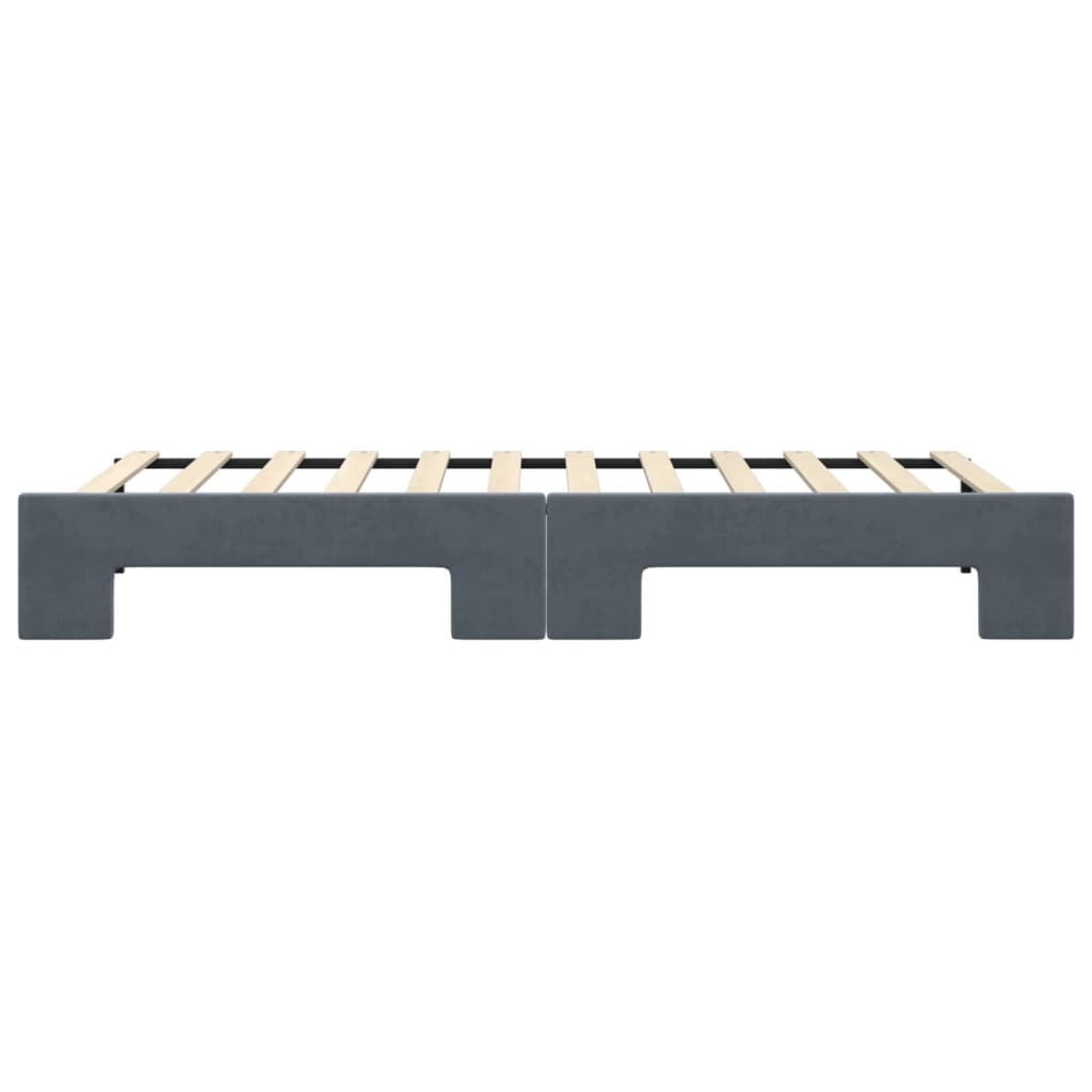 Slaapbank met onderschuifbed 90x200 cm fluweel donkergrijs is nu te koop bij PeponiXL, paradijselijk wonen!