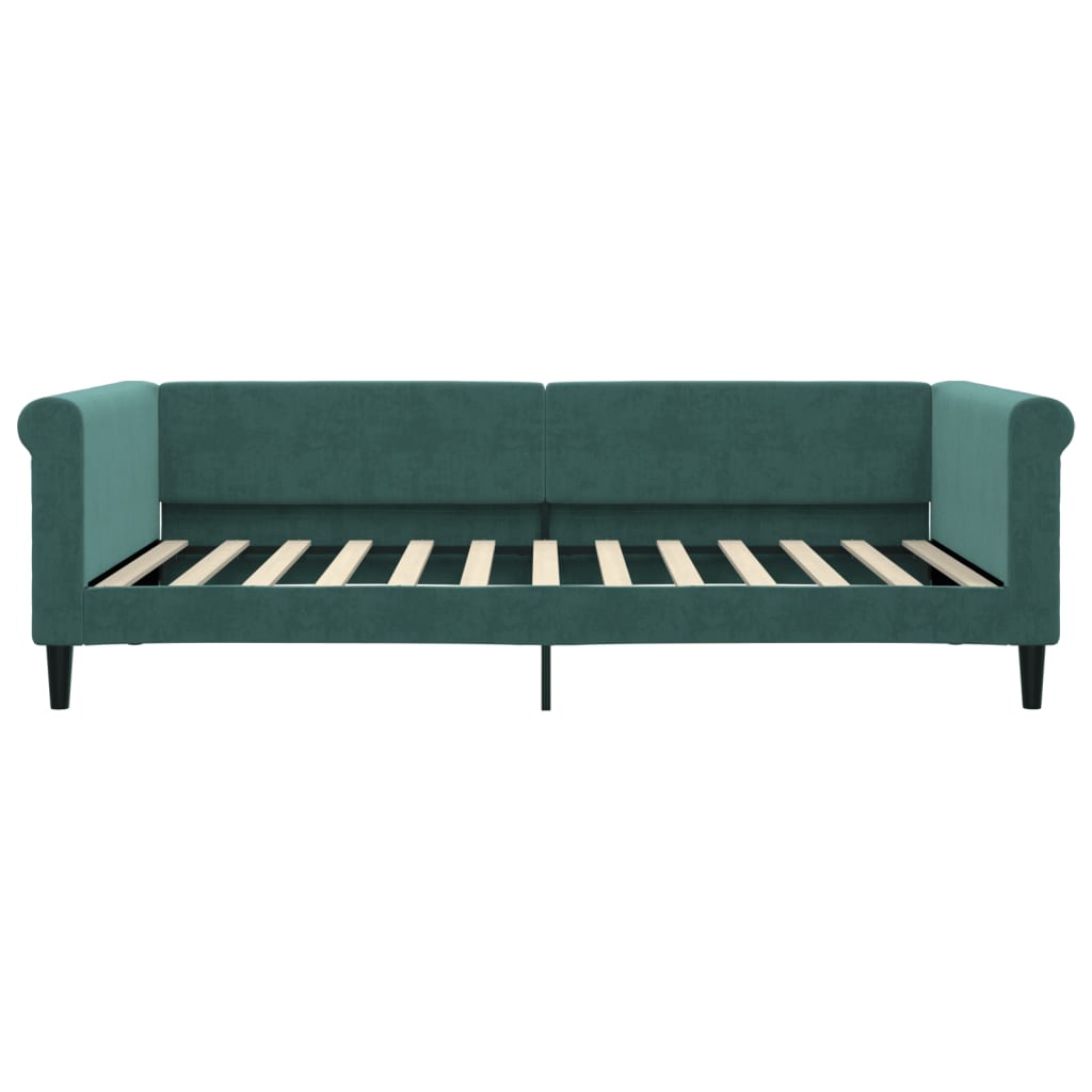 Slaapbank met onderschuifbed 100x200 cm fluweel donkergroen is nu te koop bij PeponiXL, paradijselijk wonen!
