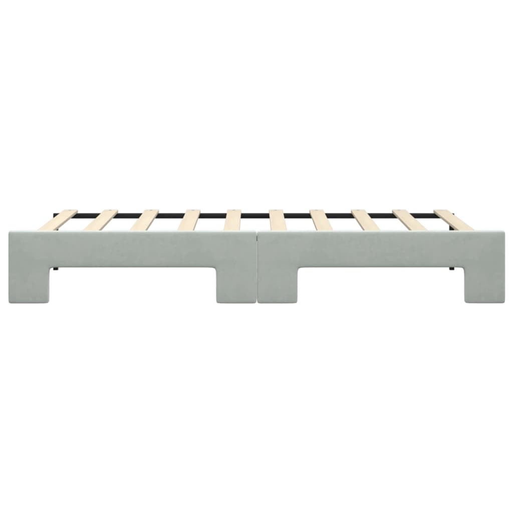 Slaapbank met onderschuifbed 90x190 cm fluweel lichtgrijs is nu te koop bij PeponiXL, paradijselijk wonen!