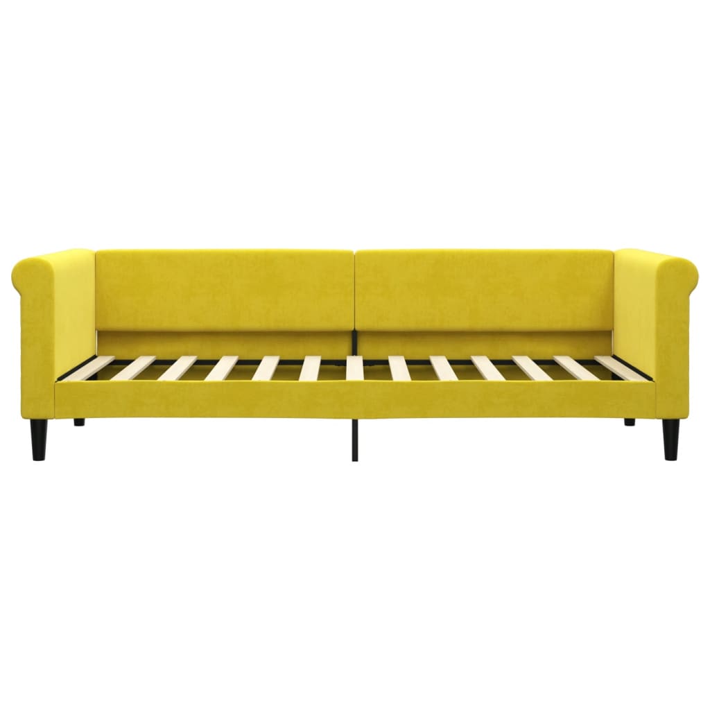 Slaapbank met onderschuifbed en lades 80x200 cm fluweel geel is nu te koop bij PeponiXL, paradijselijk wonen!