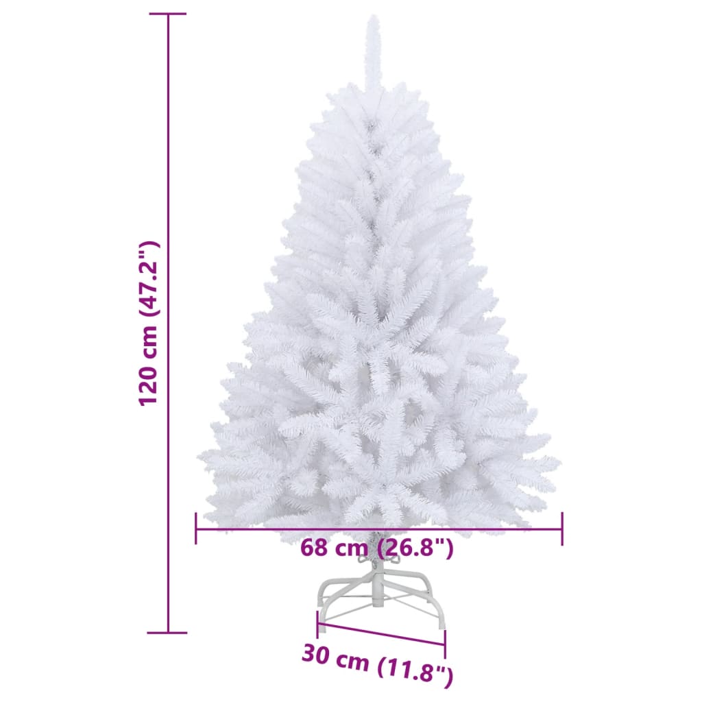 Kunstkerstboom met scharnieren en standaard 120 cm wit is nu te koop bij PeponiXL, paradijselijk wonen!