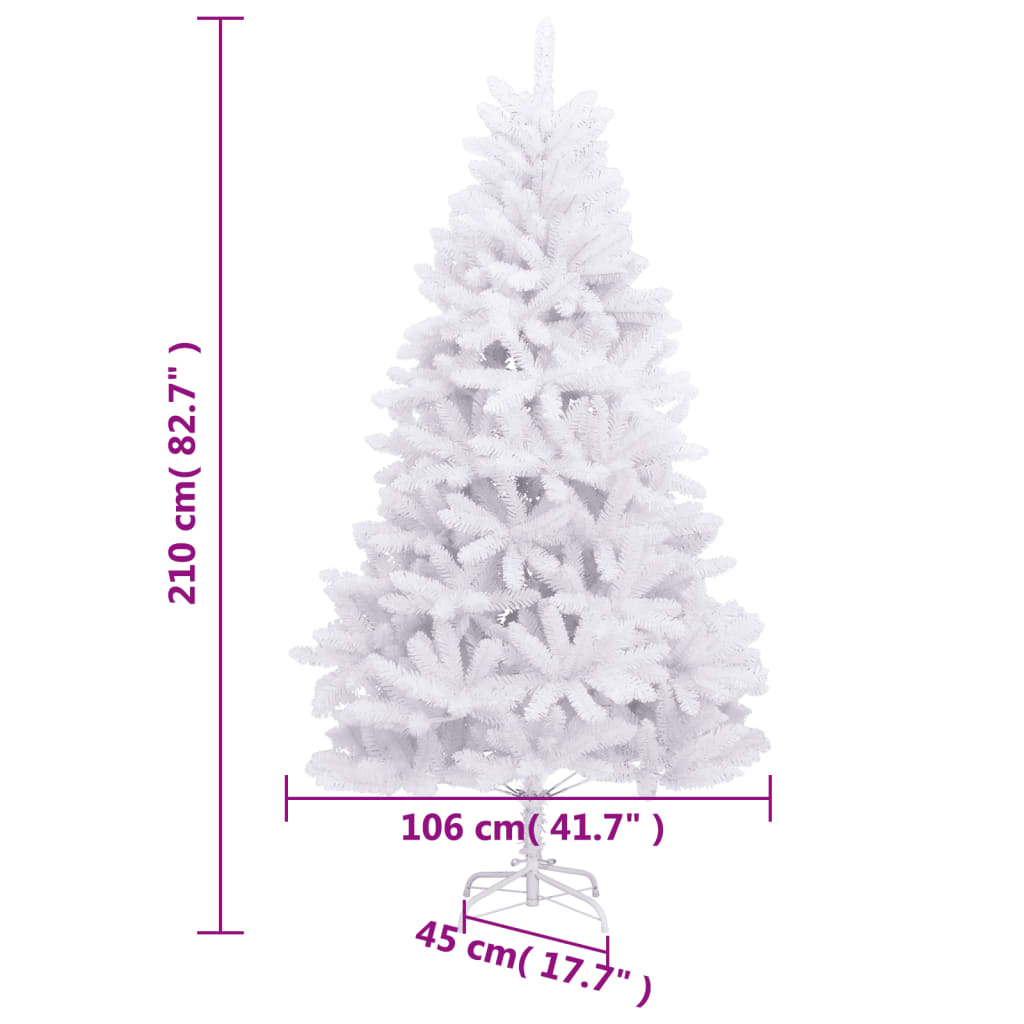 Kunstkerstboom met scharnieren met standaard 210 cm wit is nu te koop bij PeponiXL, paradijselijk wonen!