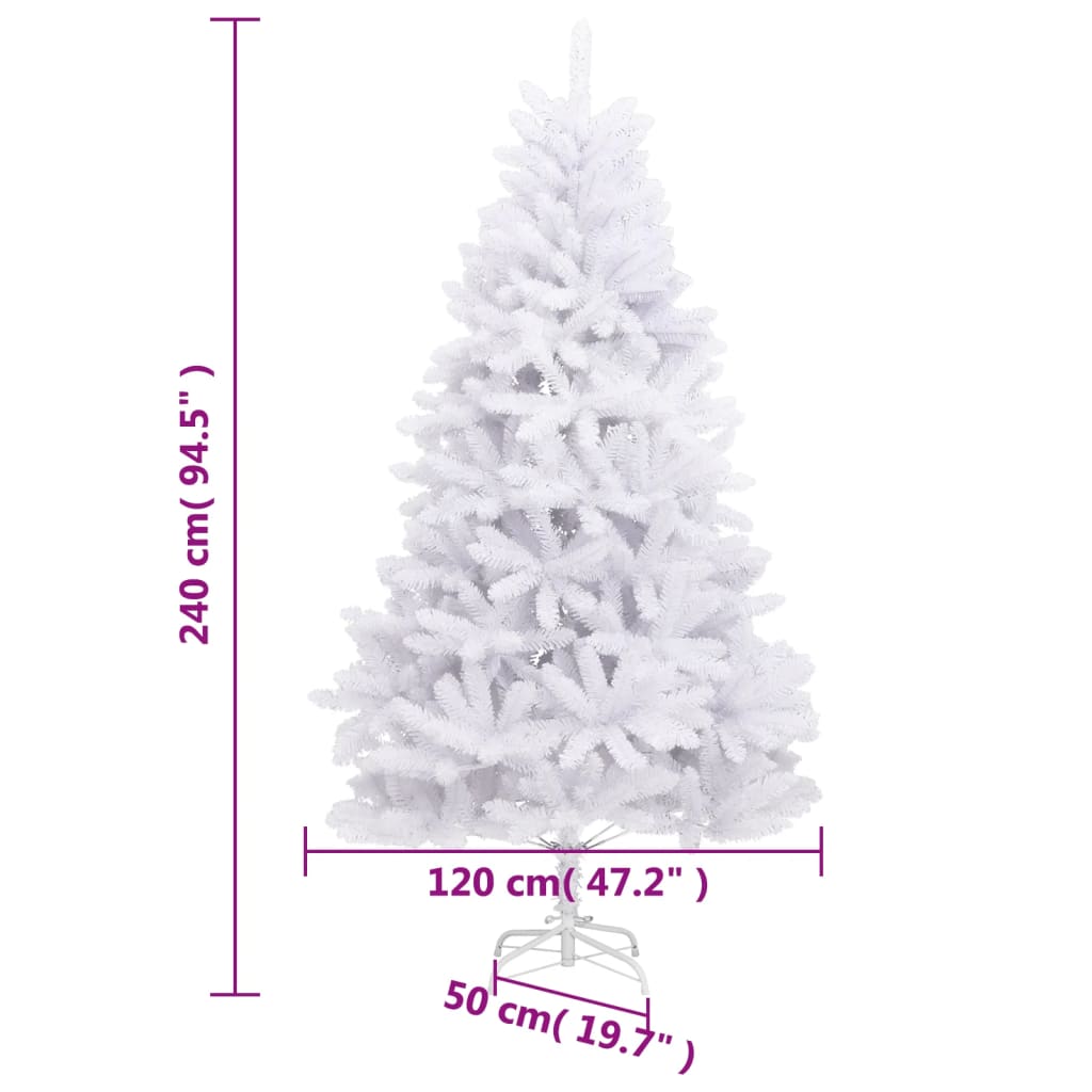 Kunstkerstboom met scharnieren met standaard 240 cm wit is nu te koop bij PeponiXL, paradijselijk wonen!