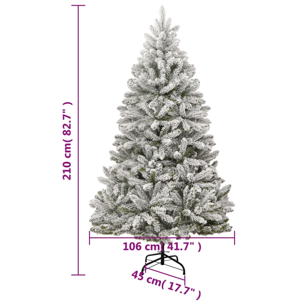 Kunstkerstboom met scharnieren en sneeuw 210 cm is nu te koop bij PeponiXL, paradijselijk wonen!