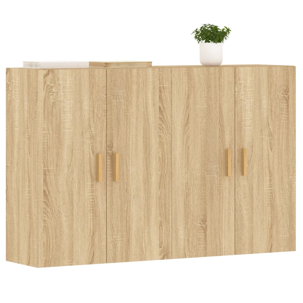 Hangkasten 2 st bewerkt hout sonoma eikenkleurig is nu te koop bij PeponiXL, paradijselijk wonen!