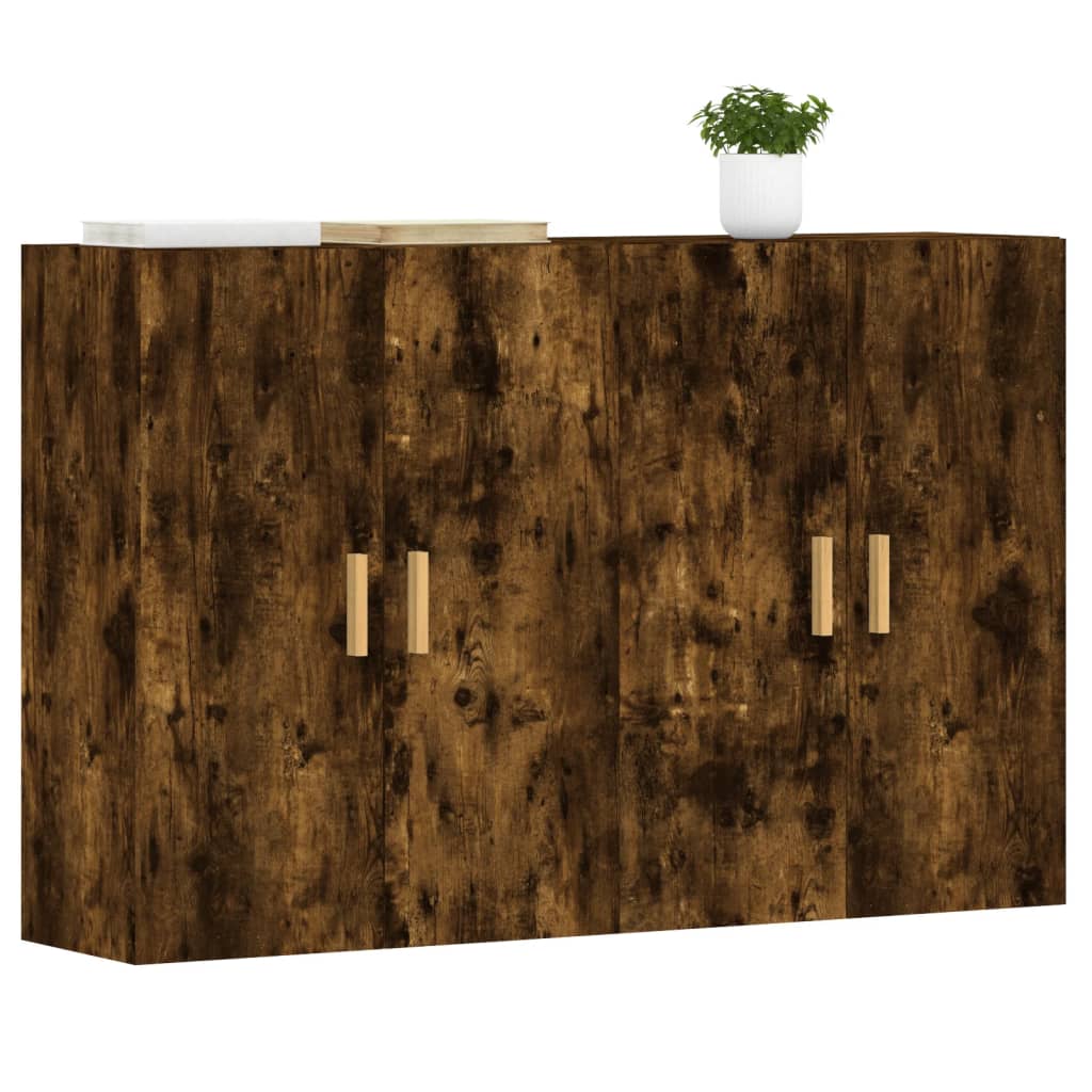 Hangkasten 2 st bewerkt hout gerookt eikenkleurig is nu te koop bij PeponiXL, paradijselijk wonen!