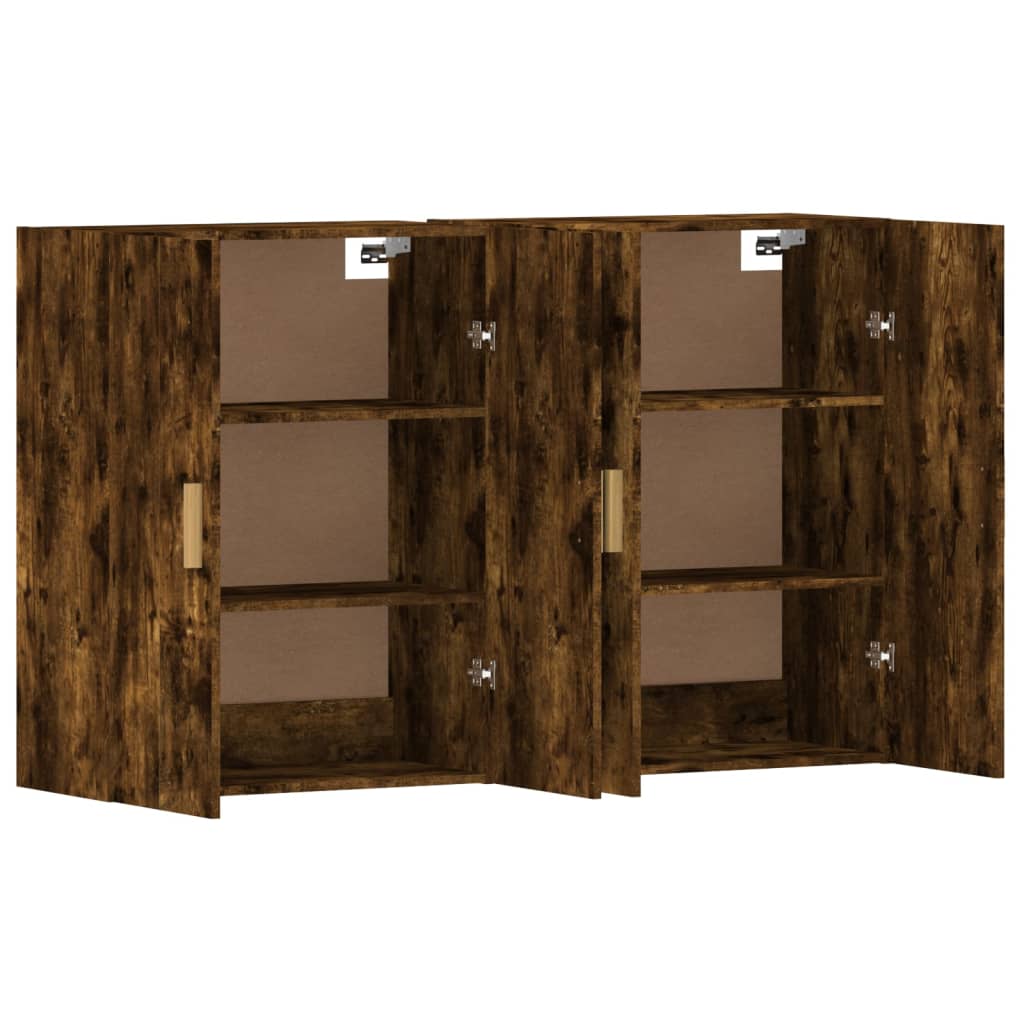 Hangkasten 2 st bewerkt hout gerookt eikenkleurig is nu te koop bij PeponiXL, paradijselijk wonen!