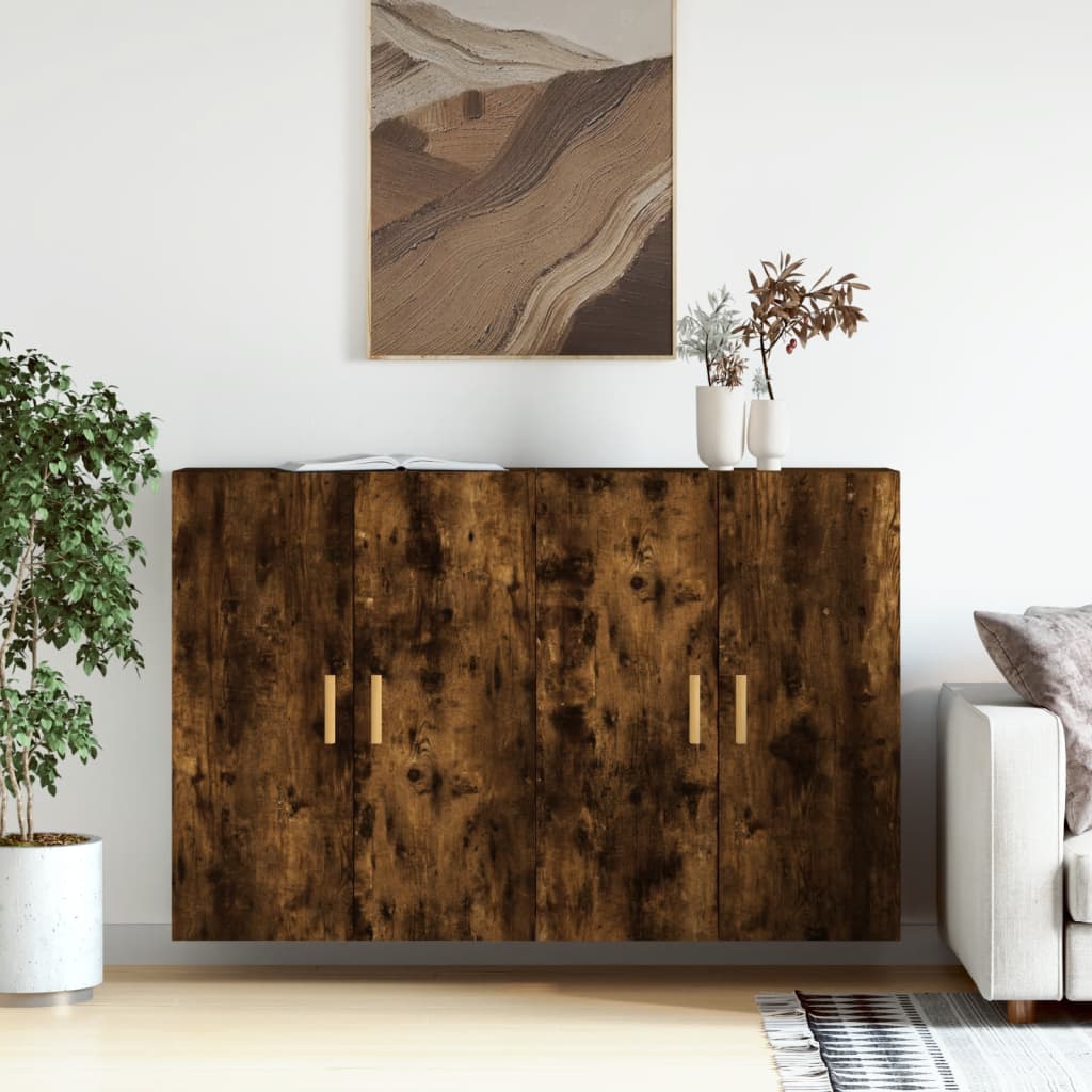 Hangkasten 2 st bewerkt hout gerookt eikenkleurig is nu te koop bij PeponiXL, paradijselijk wonen!