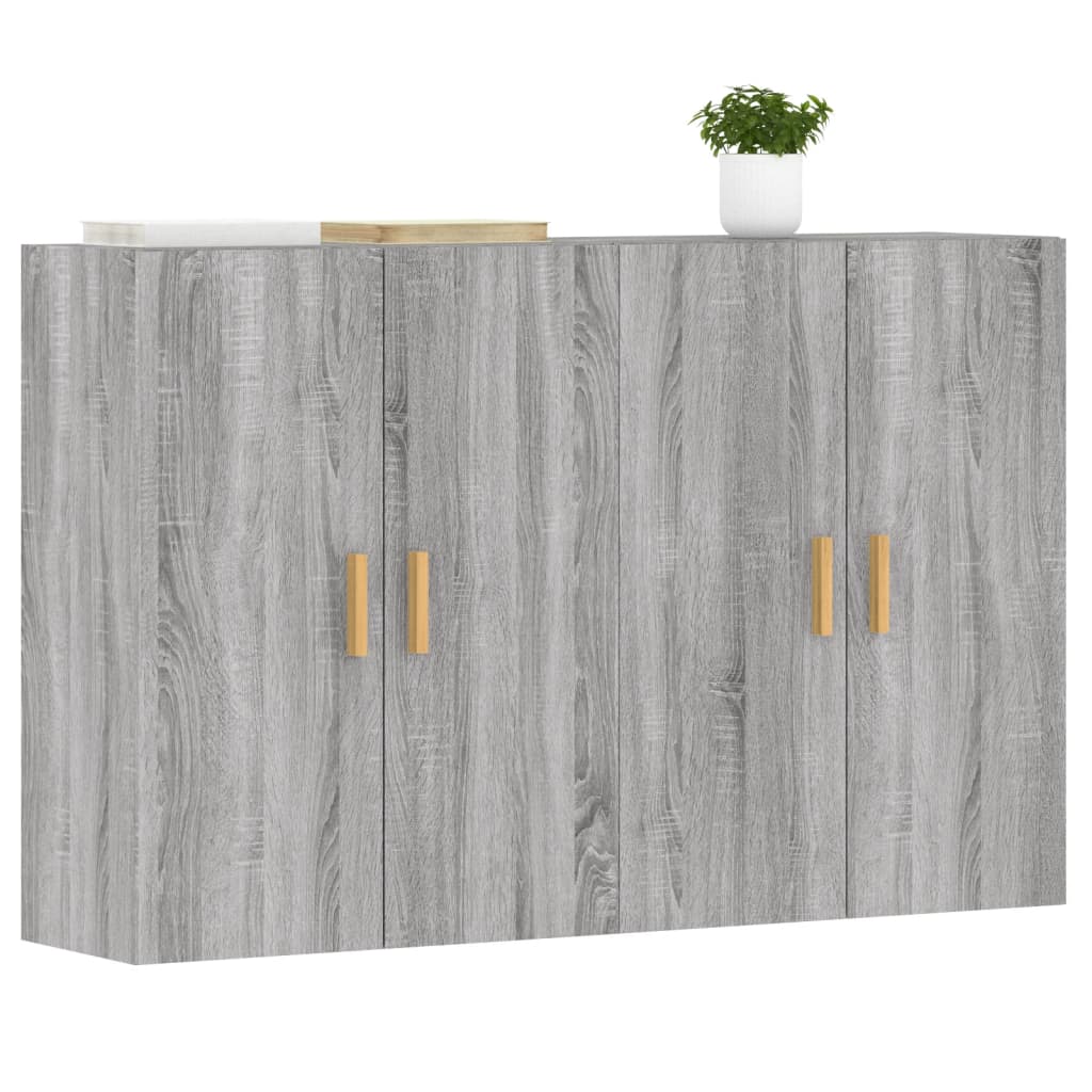 Hangkasten 2 st bewerkt hout grijs sonoma eikenkleurig is nu te koop bij PeponiXL, paradijselijk wonen!