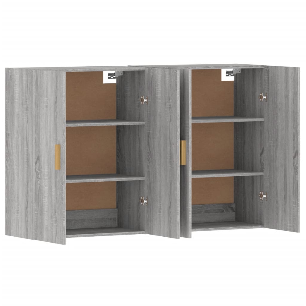 Hangkasten 2 st bewerkt hout grijs sonoma eikenkleurig is nu te koop bij PeponiXL, paradijselijk wonen!