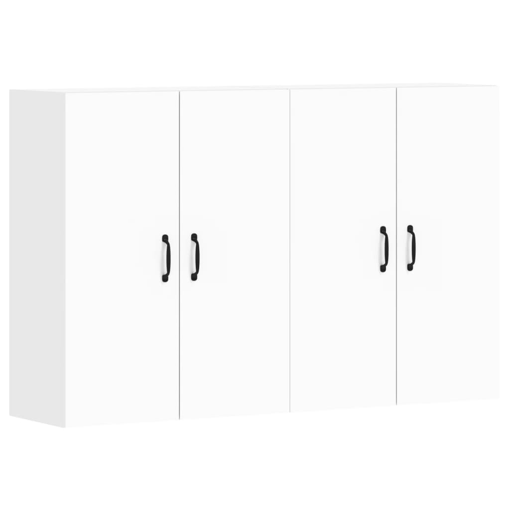 Hangkasten 2 st bewerkt hout wit is nu te koop bij PeponiXL, paradijselijk wonen!