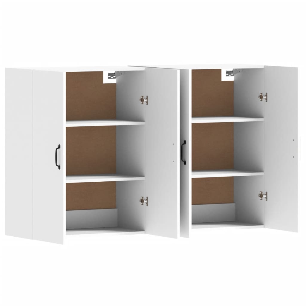 Hangkasten 2 st bewerkt hout wit is nu te koop bij PeponiXL, paradijselijk wonen!