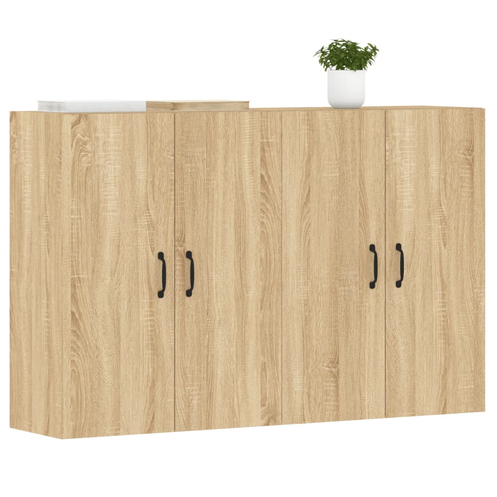 Hangkasten 2 st bewerkt hout sonoma eikenkleurig is nu te koop bij PeponiXL, paradijselijk wonen!