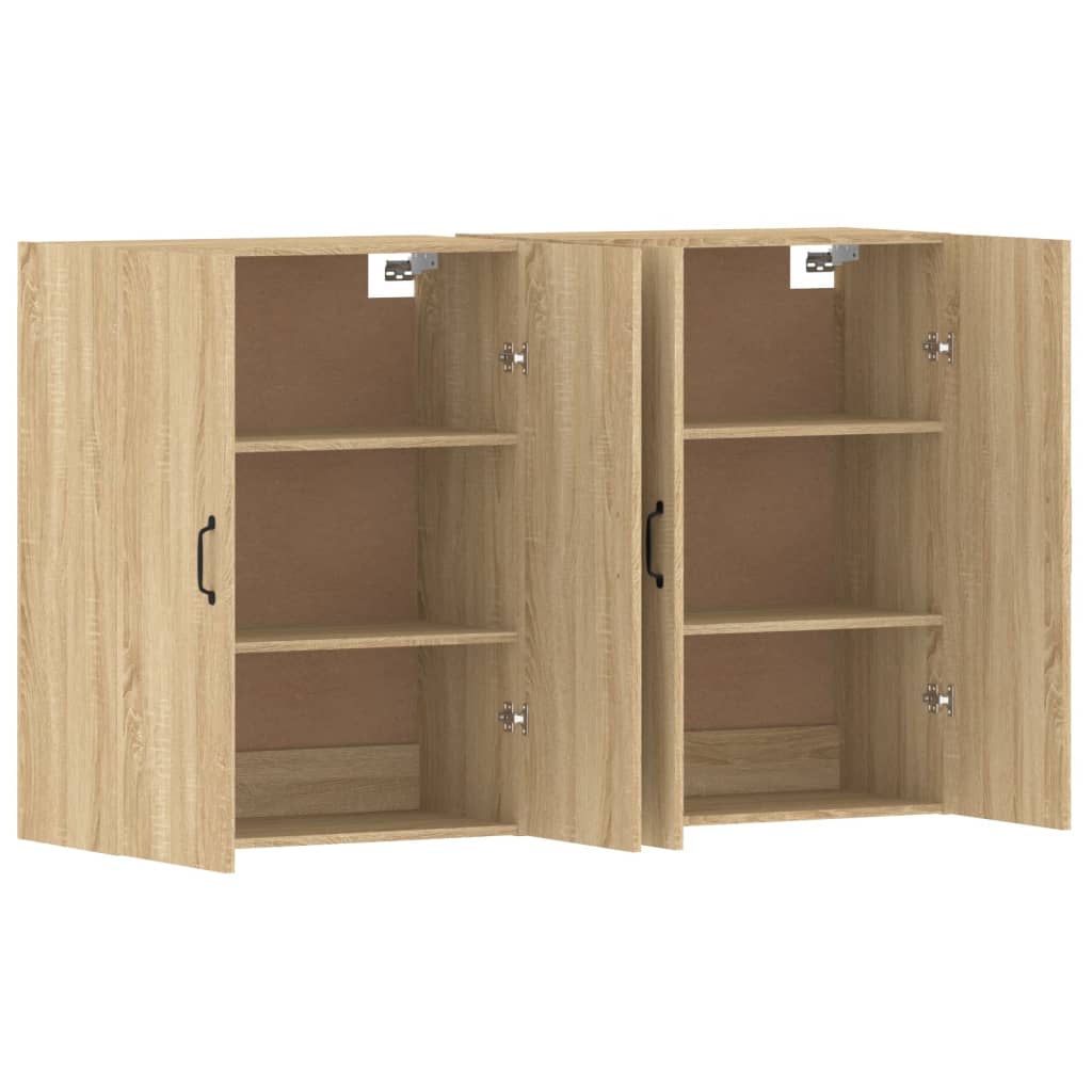 Hangkasten 2 st bewerkt hout sonoma eikenkleurig is nu te koop bij PeponiXL, paradijselijk wonen!