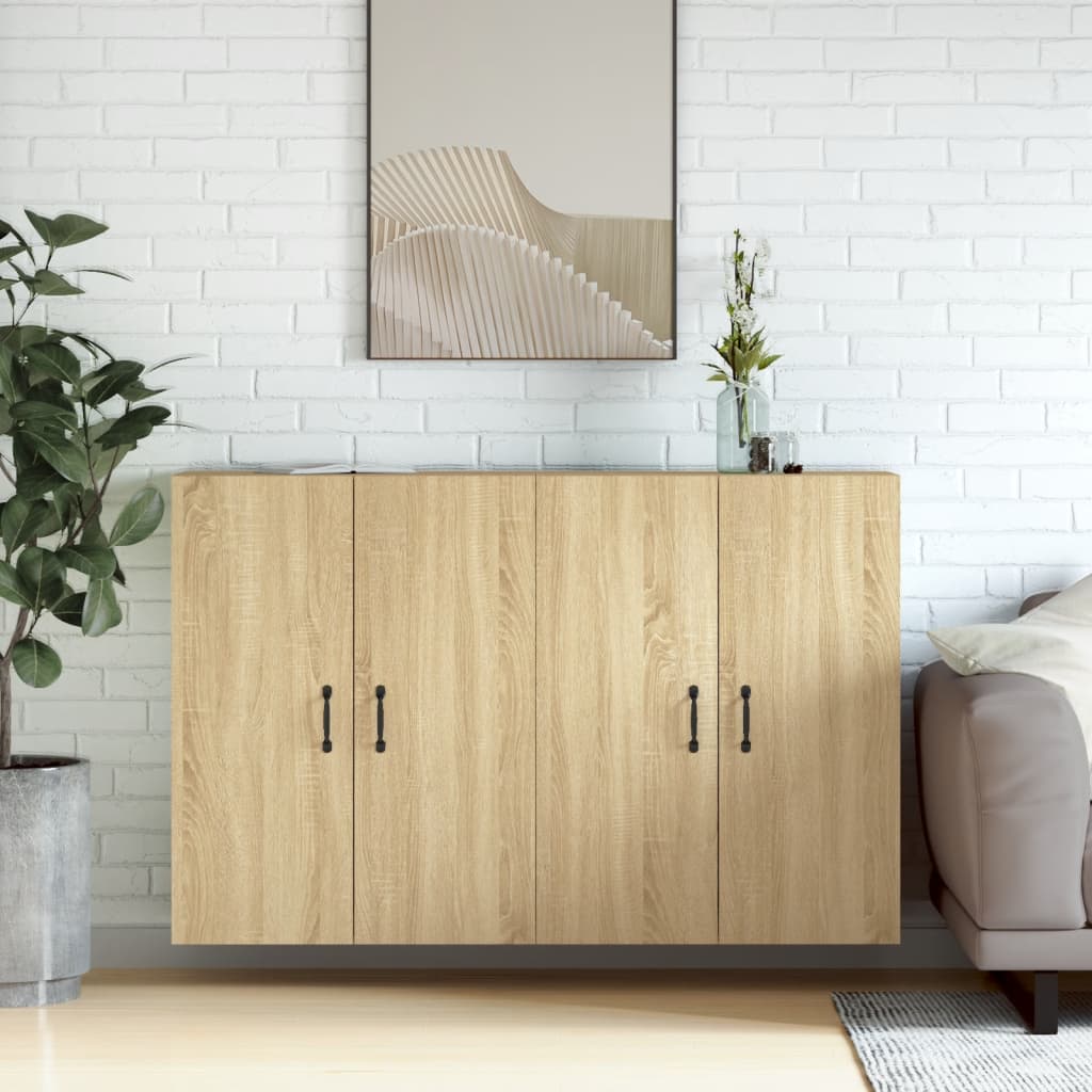 Hangkasten 2 st bewerkt hout sonoma eikenkleurig is nu te koop bij PeponiXL, paradijselijk wonen!