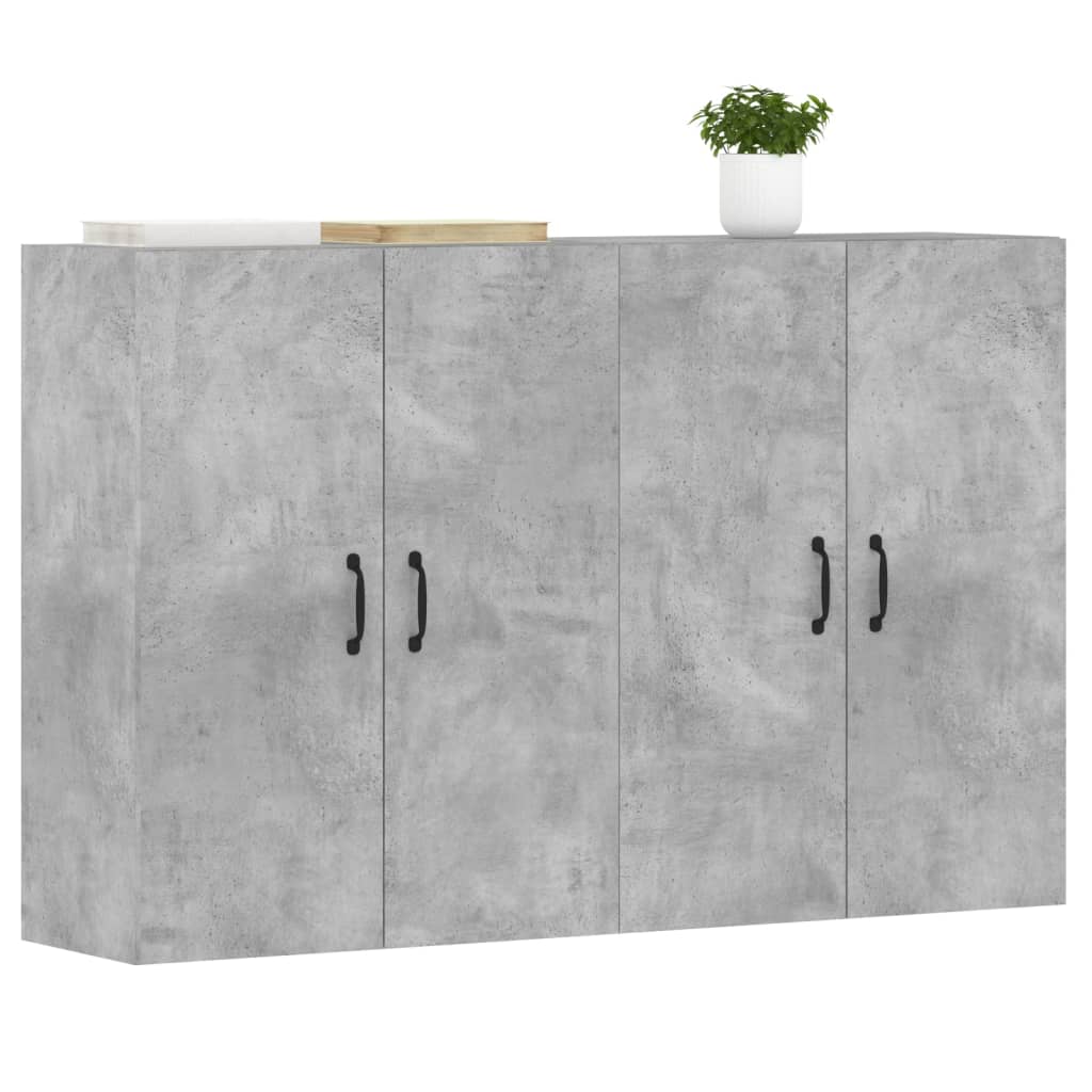 Hangkasten 2 st bewerkt hout betongrijs is nu te koop bij PeponiXL, paradijselijk wonen!