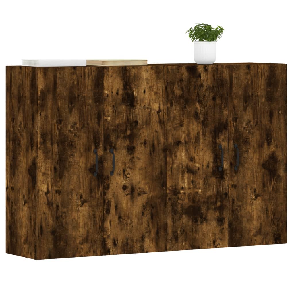 Hangkasten 2 st bewerkt hout gerookt eikenkleurig is nu te koop bij PeponiXL, paradijselijk wonen!