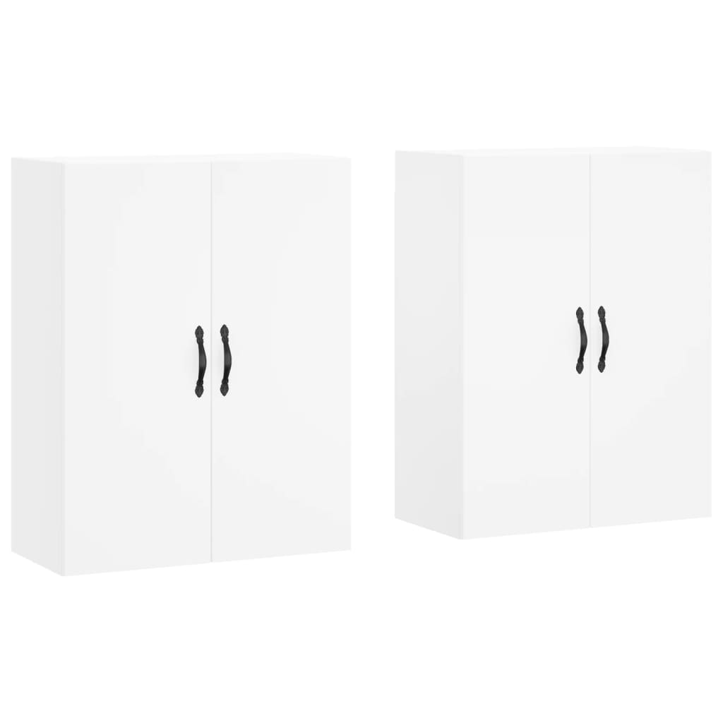 Hangkasten 2 st bewerkt hout wit is nu te koop bij PeponiXL, paradijselijk wonen!