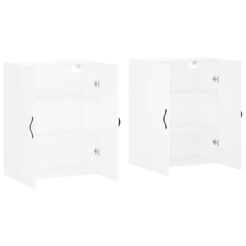 Hangkasten 2 st bewerkt hout wit is nu te koop bij PeponiXL, paradijselijk wonen!