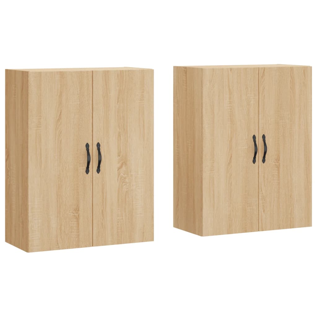 Hangkasten 2 st bewerkt hout sonoma eikenkleurig is nu te koop bij PeponiXL, paradijselijk wonen!