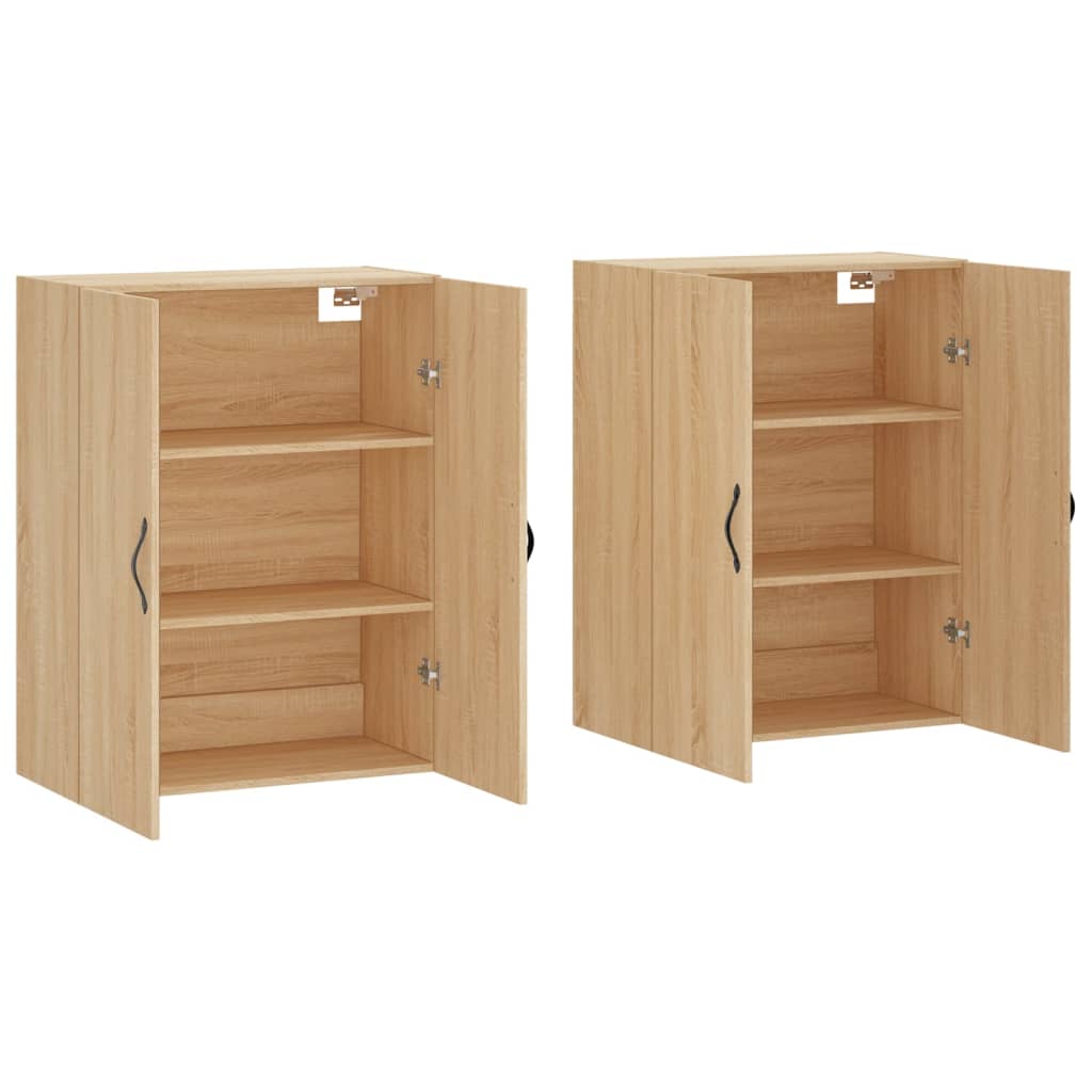 Hangkasten 2 st bewerkt hout sonoma eikenkleurig is nu te koop bij PeponiXL, paradijselijk wonen!
