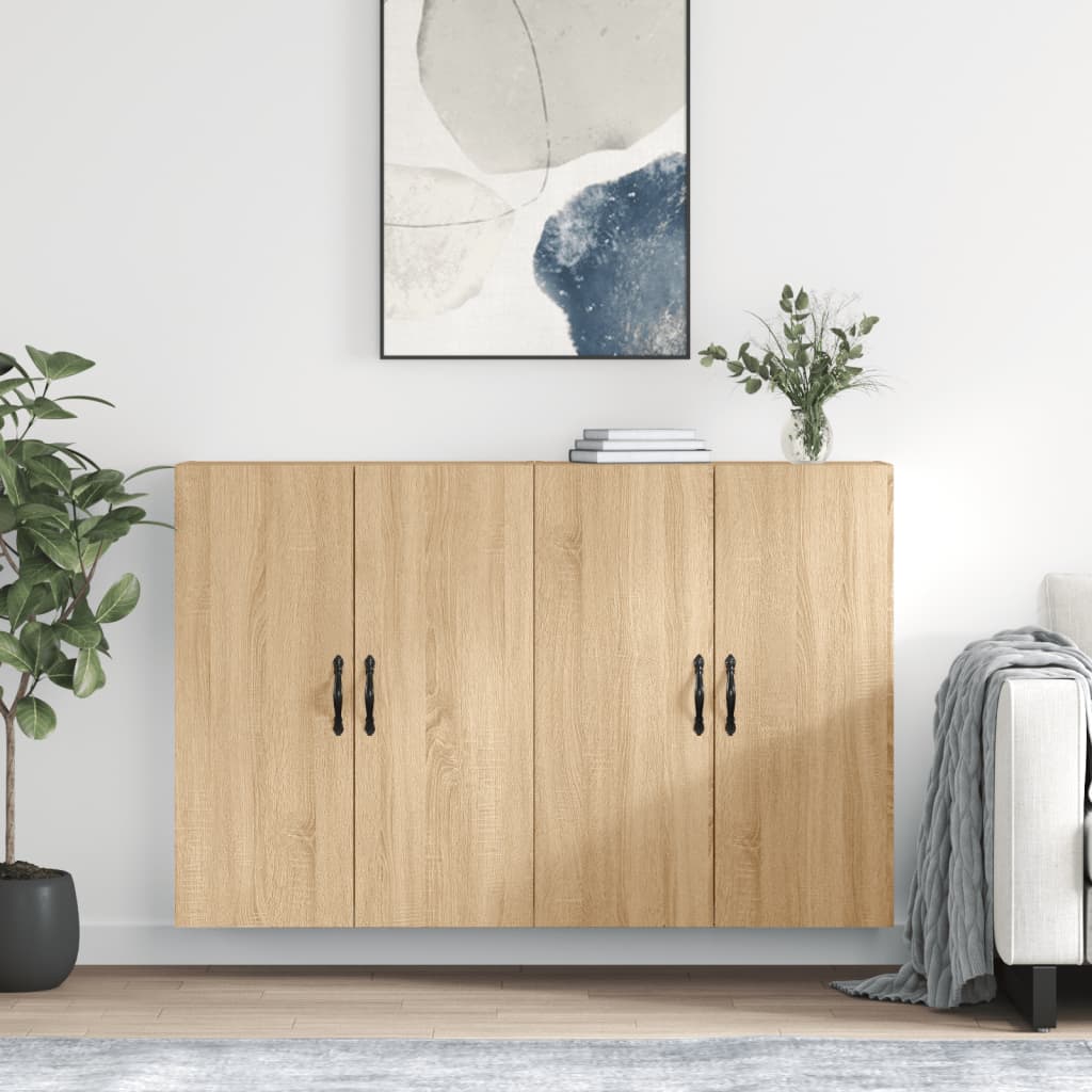 Hangkasten 2 st bewerkt hout sonoma eikenkleurig is nu te koop bij PeponiXL, paradijselijk wonen!