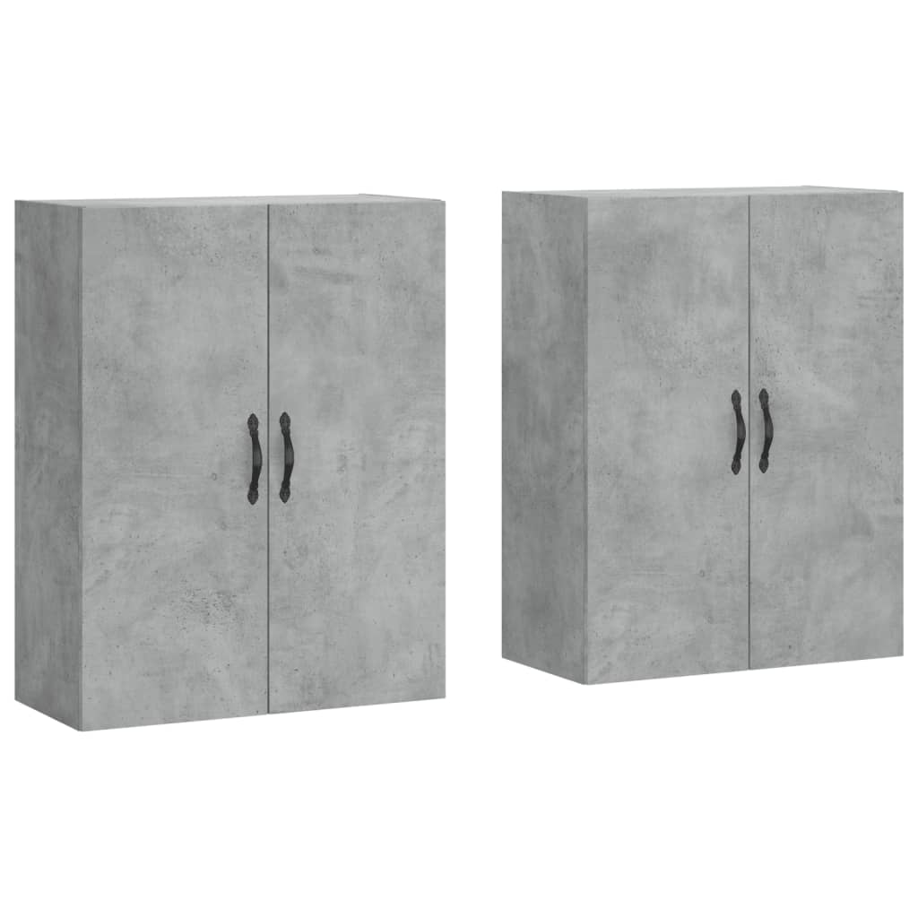 Hangkasten 2 st bewerkt hout betongrijs is nu te koop bij PeponiXL, paradijselijk wonen!