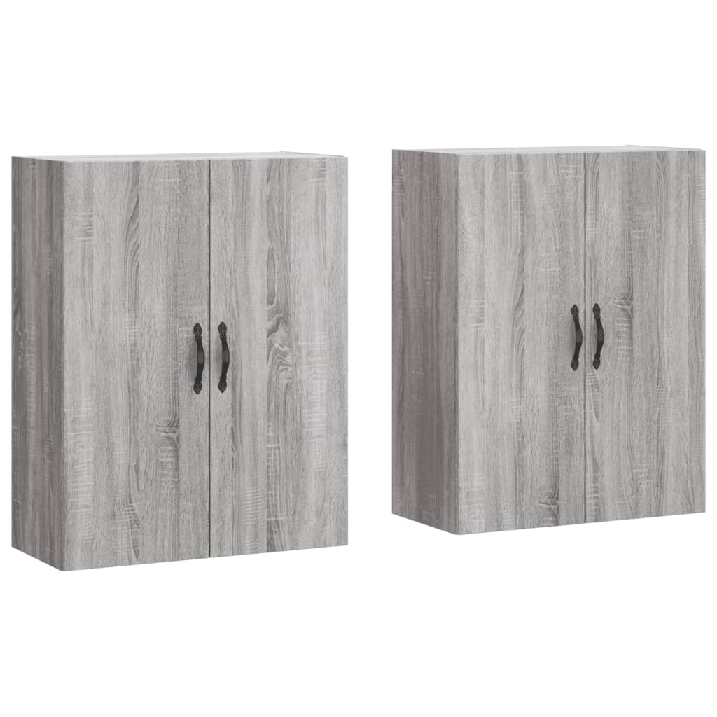 Hangkasten 2 st bewerkt hout grijs sonoma eikenkleurig is nu te koop bij PeponiXL, paradijselijk wonen!