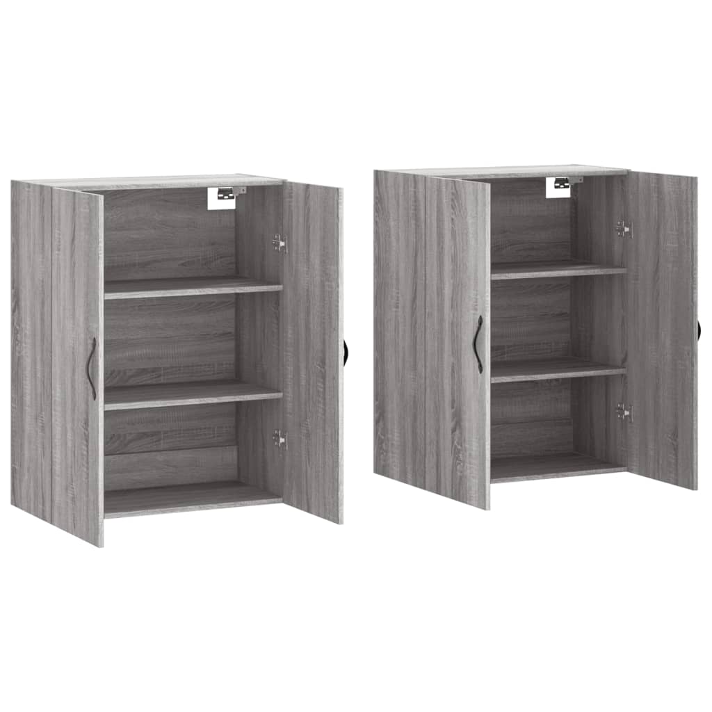 Hangkasten 2 st bewerkt hout grijs sonoma eikenkleurig is nu te koop bij PeponiXL, paradijselijk wonen!